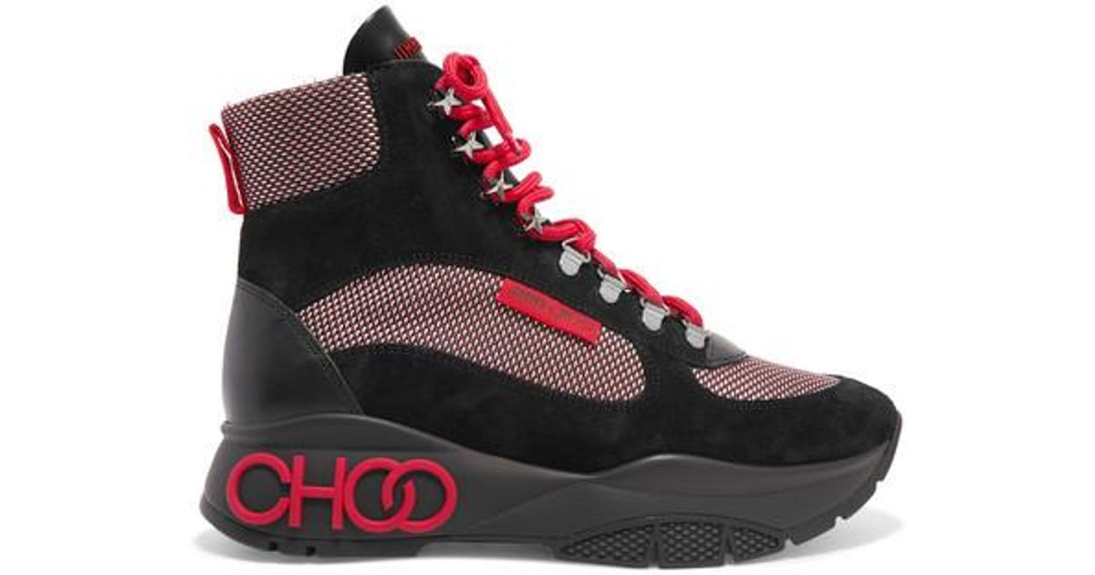 jimmy choo inca f suede & mesh bootie