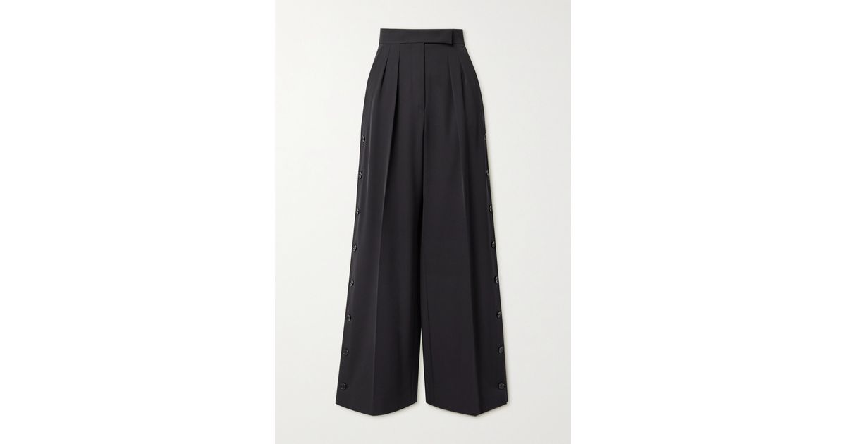 Max Mara Kirsch Pleated Wool-gabardine 