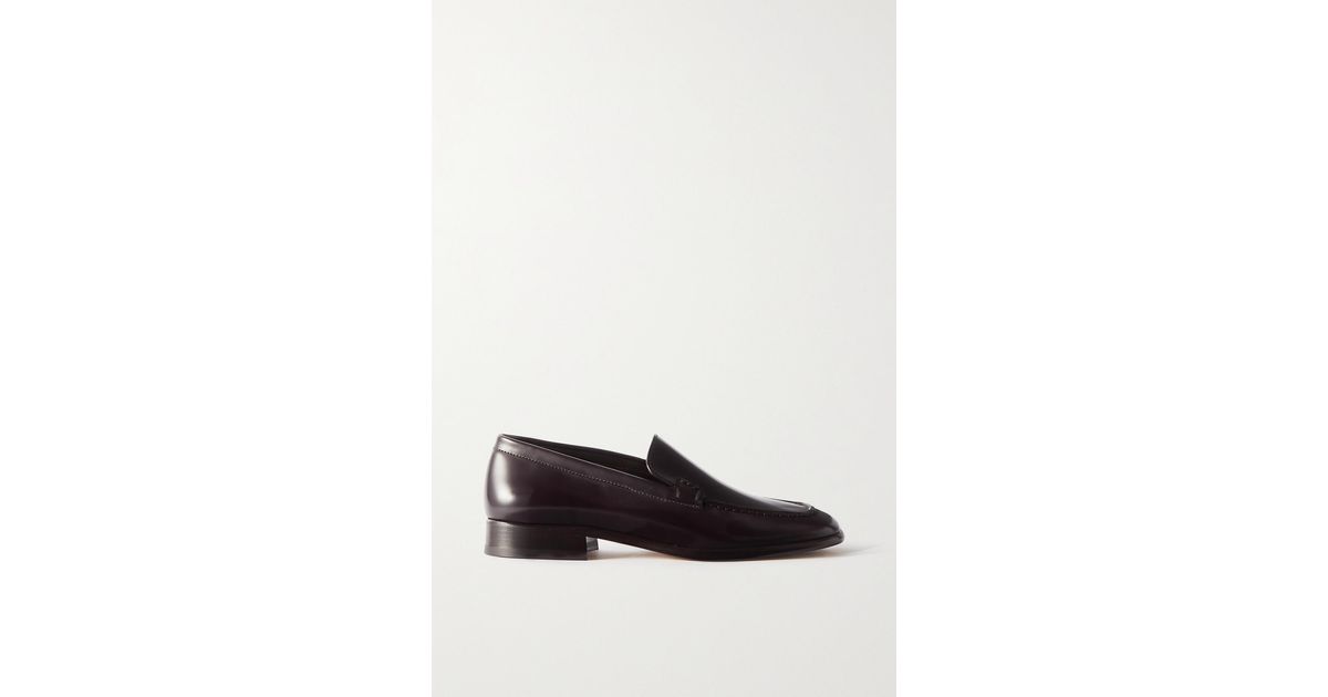 The Row Mensy Leather Loafers in Brown | Lyst