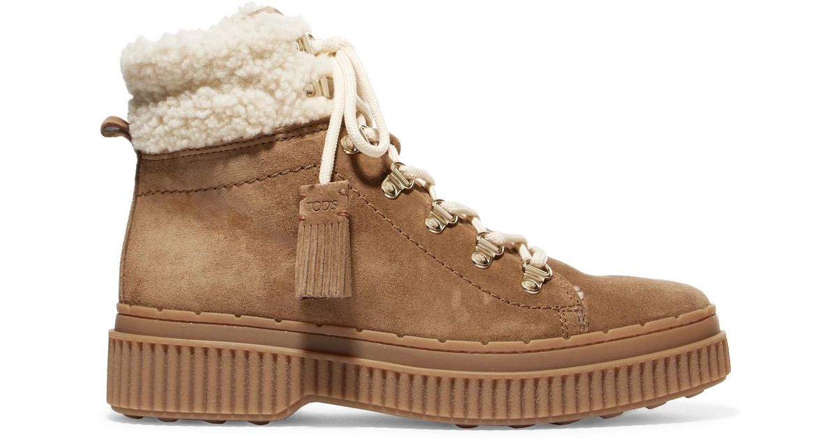 tod's shearling lined boots
