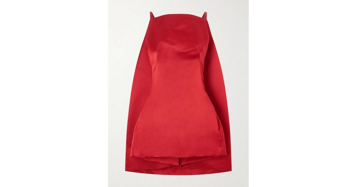givenchy red cape dress Givenchy - Evening Dress In Silk Crepon With Cape - Red - Silk - Women