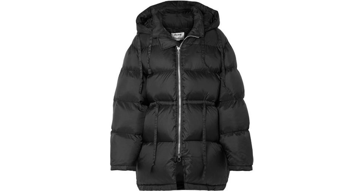 Acne Studios Oversized Hooded Quilted Shell Down Jacket in Black | Lyst