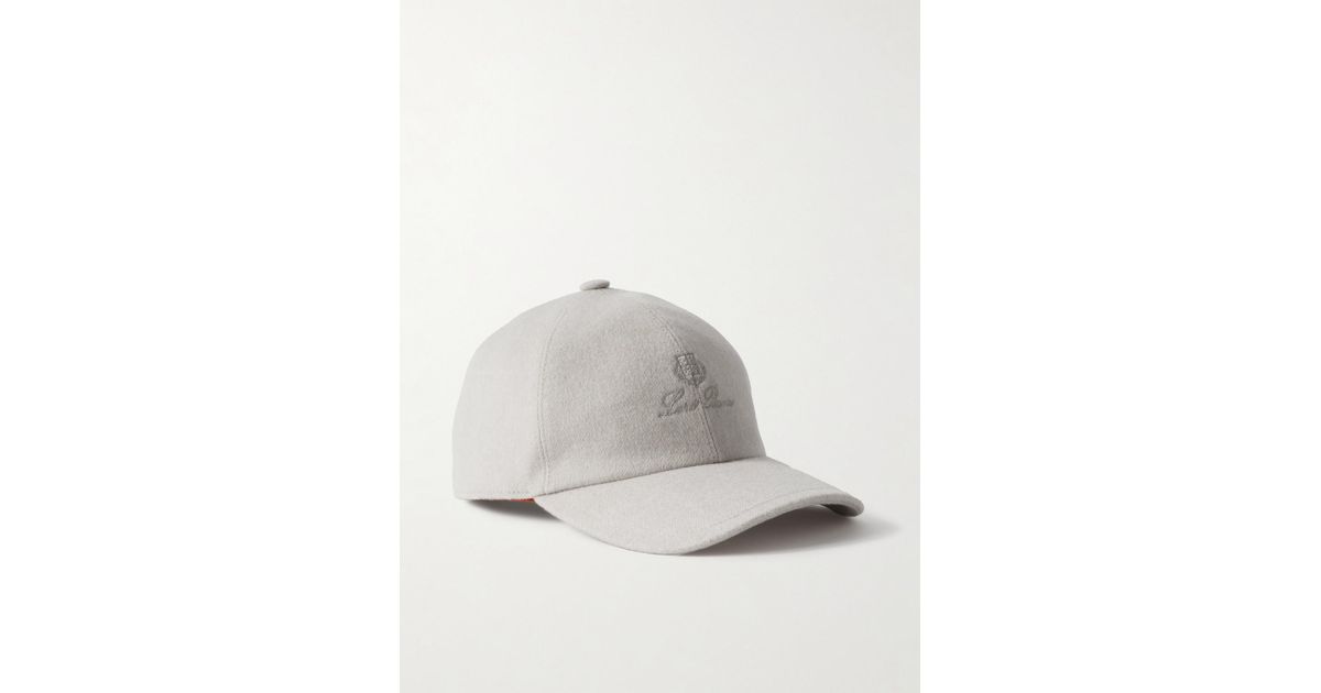 Loro Piana Embroidered Storm System Cashmere-Felt Baseball Cap in Gray ...