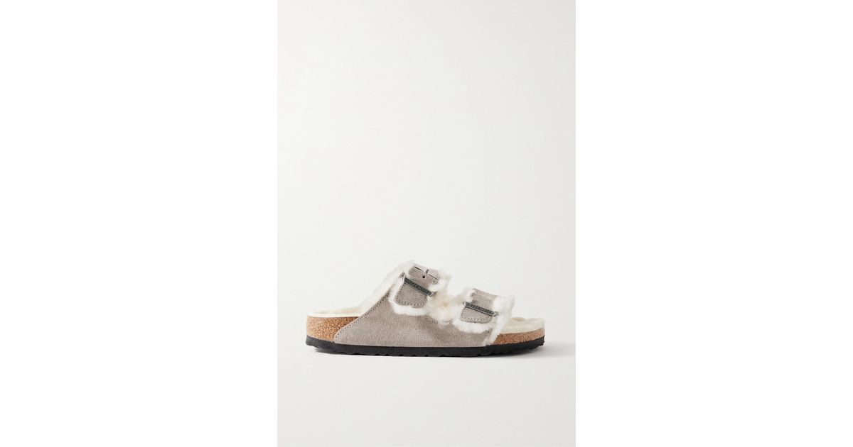 Shearling lined birkenstocks white 2025