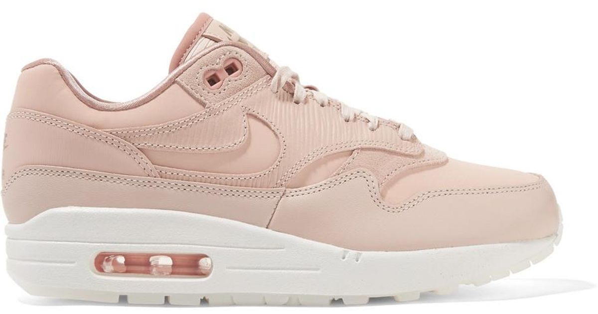 Nike Air Max 1 Premium Suede-trimmed Leather Sneakers in Pastel Pink (Pink)  | Lyst