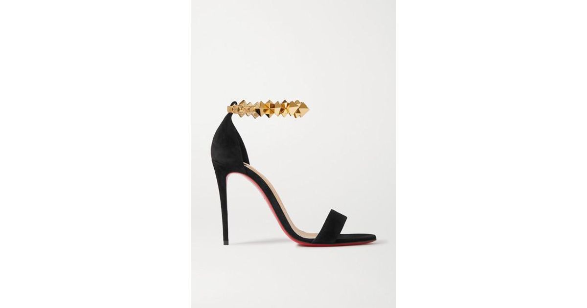 Christian Louboutin Planetava 100 Studded Suede And Leather