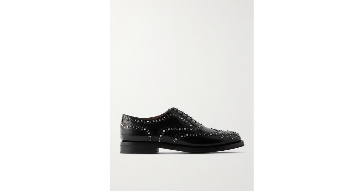 Church’s BURWOOD MET 38 CHURCH'S Burwood Met studded glossed-leather brogues | NET-A