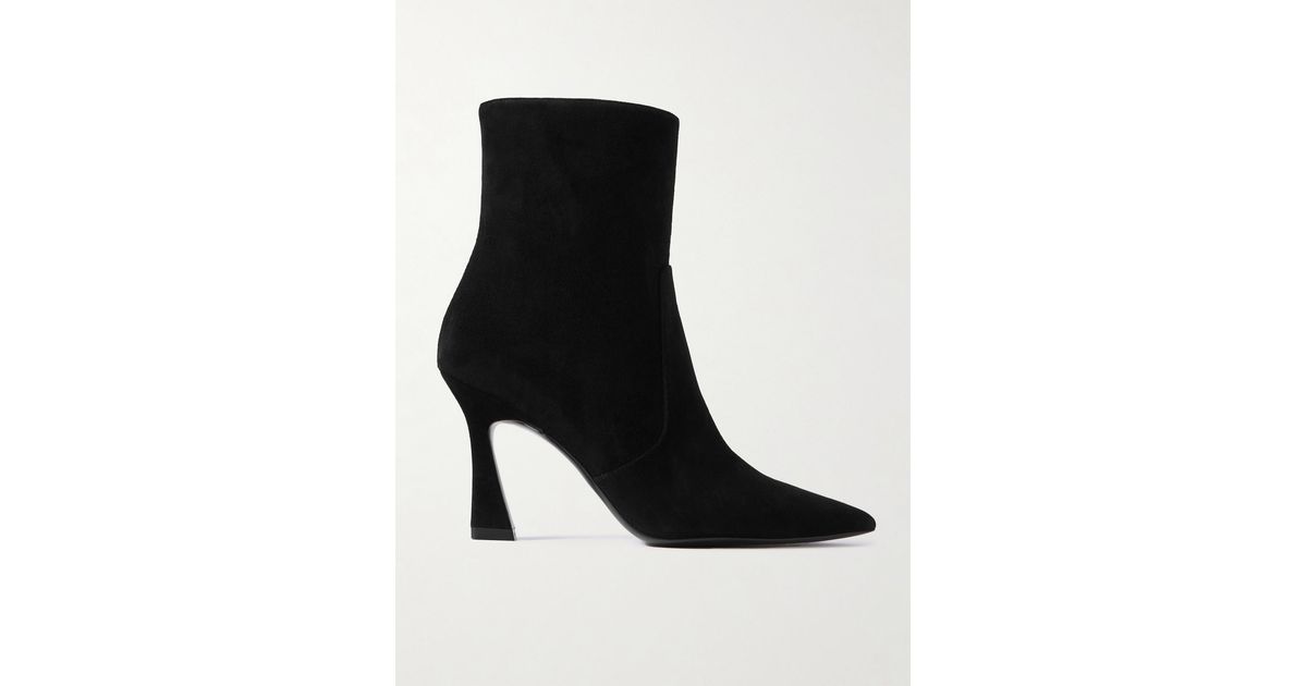 Stuart Foot Stuart Weitzman Vinnie Suede Ankle Boots in Black | Lyst UK