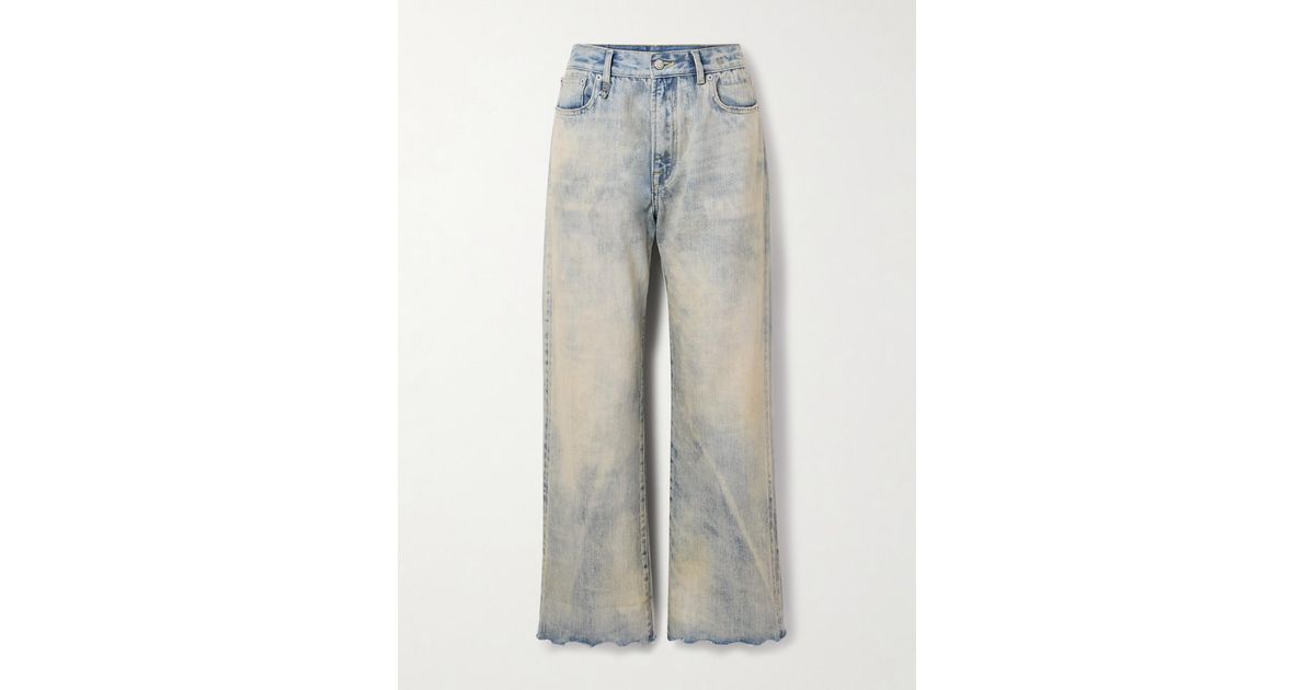 デニム・ジーパン R13 Cuffed X-BF frayed low-rise wide-leg jeans R13 Cuffed X-Bf Frayed Low-Rise Wide-Leg Jeans in Gray | Lyst