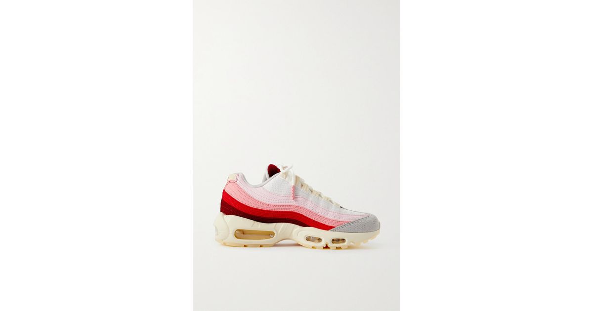 Nike Air Max 95 Suede And Mesh Sneakers in Red | Lyst UK