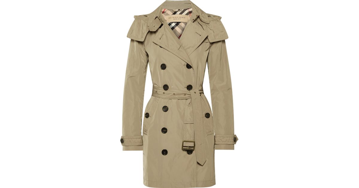 Burberry Balmoral Packaway Hooded Shell Trench Coat in Natural | Lyst