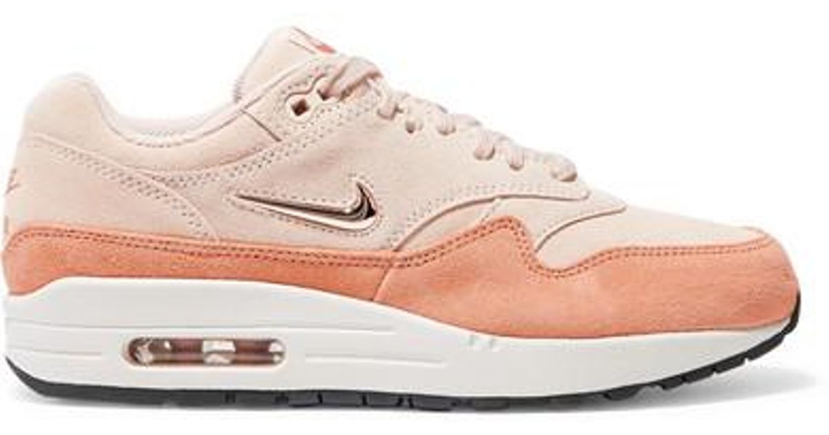  www lyst com shoes nike air max 1 two tone suede sneakers 