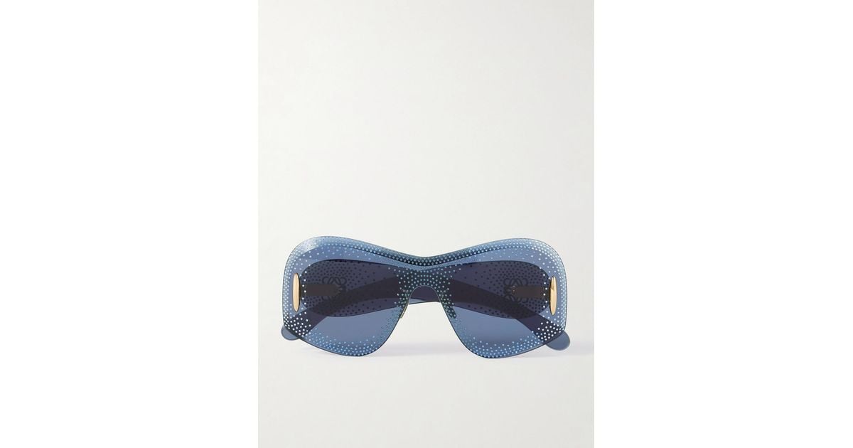 New-Starry Night Mask Loewe Anagram Blue Crystals Sunglasses Inspired by the whimsical world of Japanese ceramic artists  main image 4