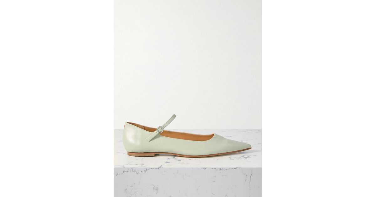 Aeyde Cleo Leather Mary Jane Ballet Flats in Natural | Lyst