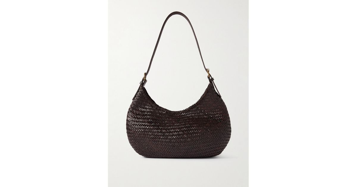 Dragon Diffusion Luna Mezza Woven Leather Shoulder Bag in Black | Lyst UK