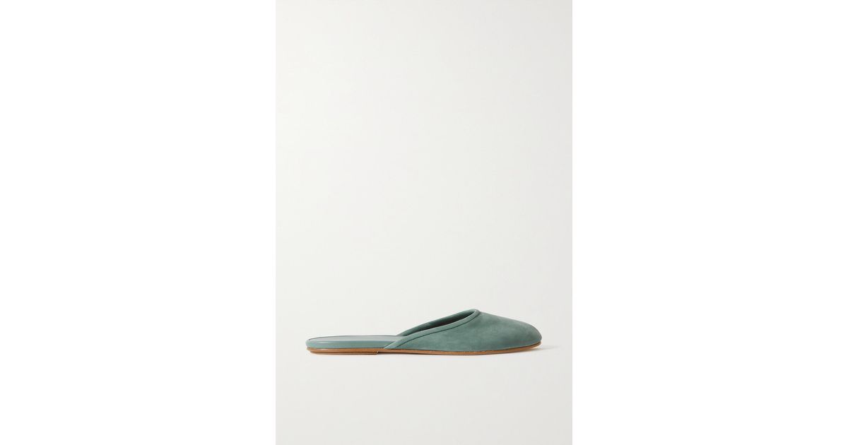 The Row Sleeper Suede Slippers in Green | Lyst Canada