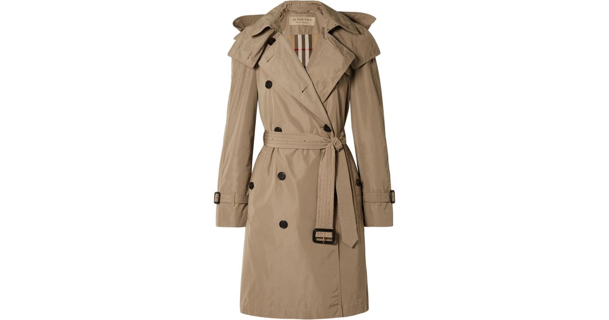 Burberry The Amberford Hooded Shell Trench Coat in Mushroom (Natural ...