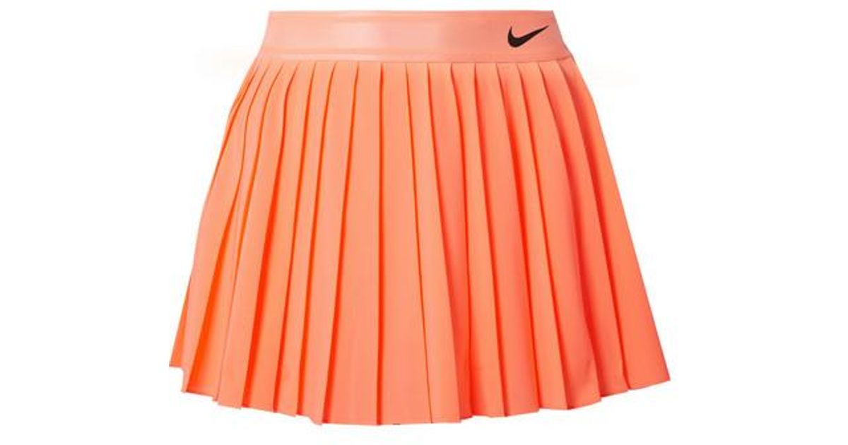 Nike Court Victory Pleated Neon Dri-fit Stretch Skirt in Orange | Lyst UK