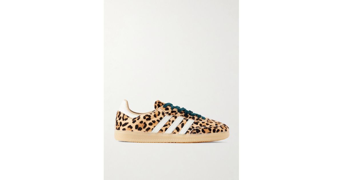 adidas Originals Samba Og Leather-Trimmed Leopard-Print Calf-Hair ...