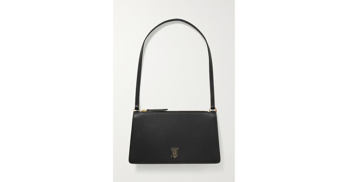 Burberry Textured-leather Shoulder Bag in Black | Lyst