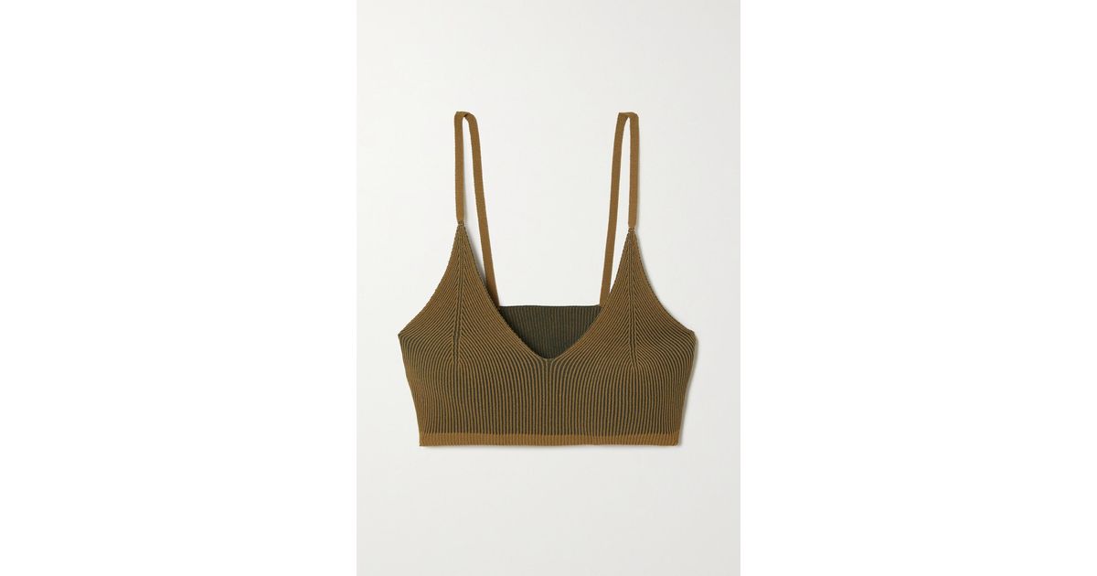 Jacquemus Valensole Ribbed-knit Bralette in Green
