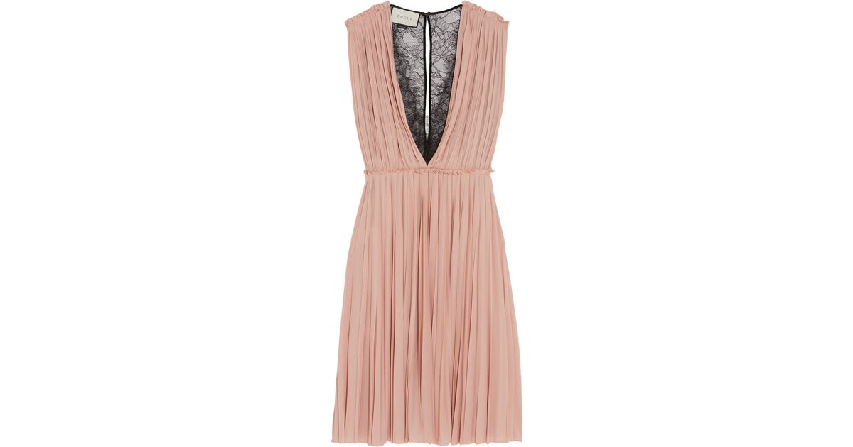 Gucci Brown Pleated Cocktail Dress