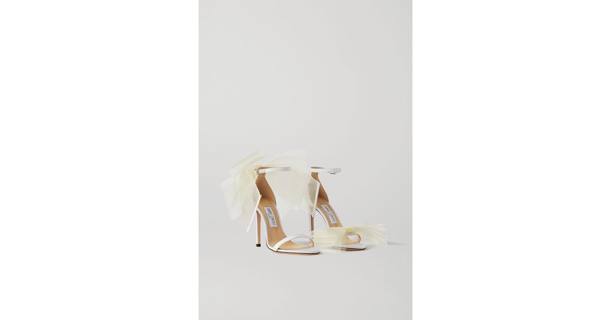 JIMMY CHOO Aveline 100 bow-embellished grosgrain sandals | Jimmy choo heels, Jimmy choo 