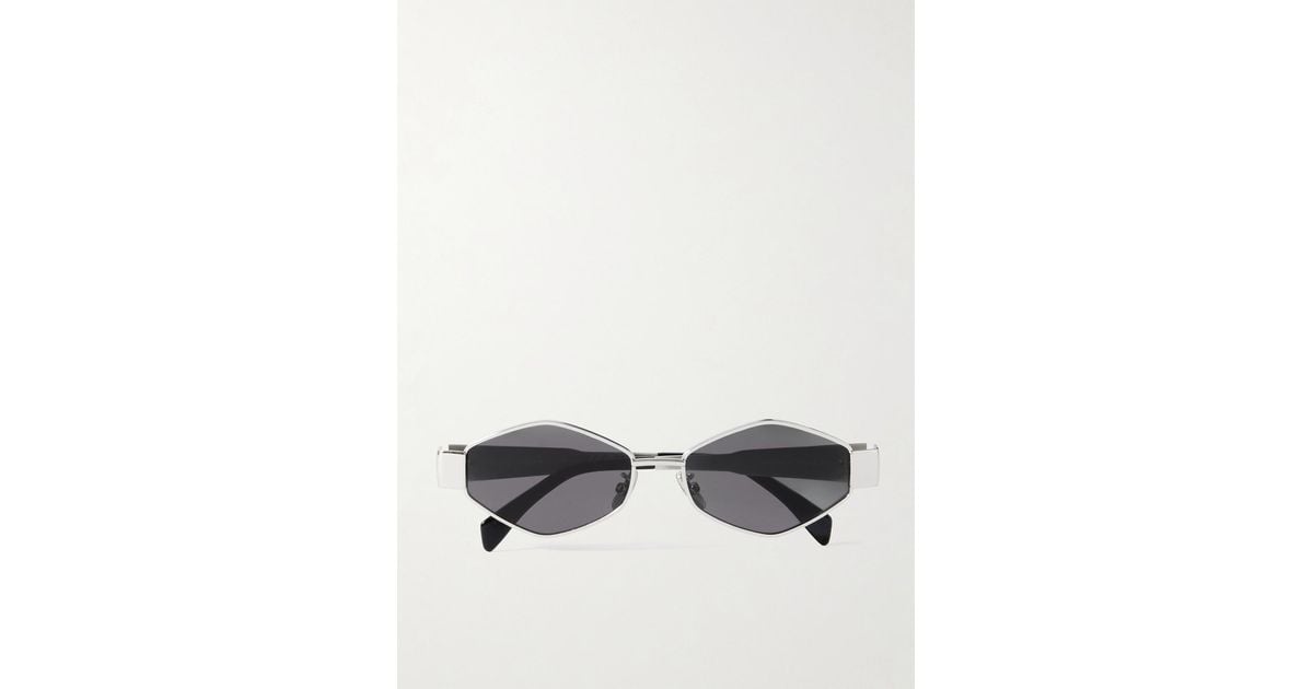 Celine Triomphe Hexagon-Frame-Tone Sunglasses in Metallic | Lyst