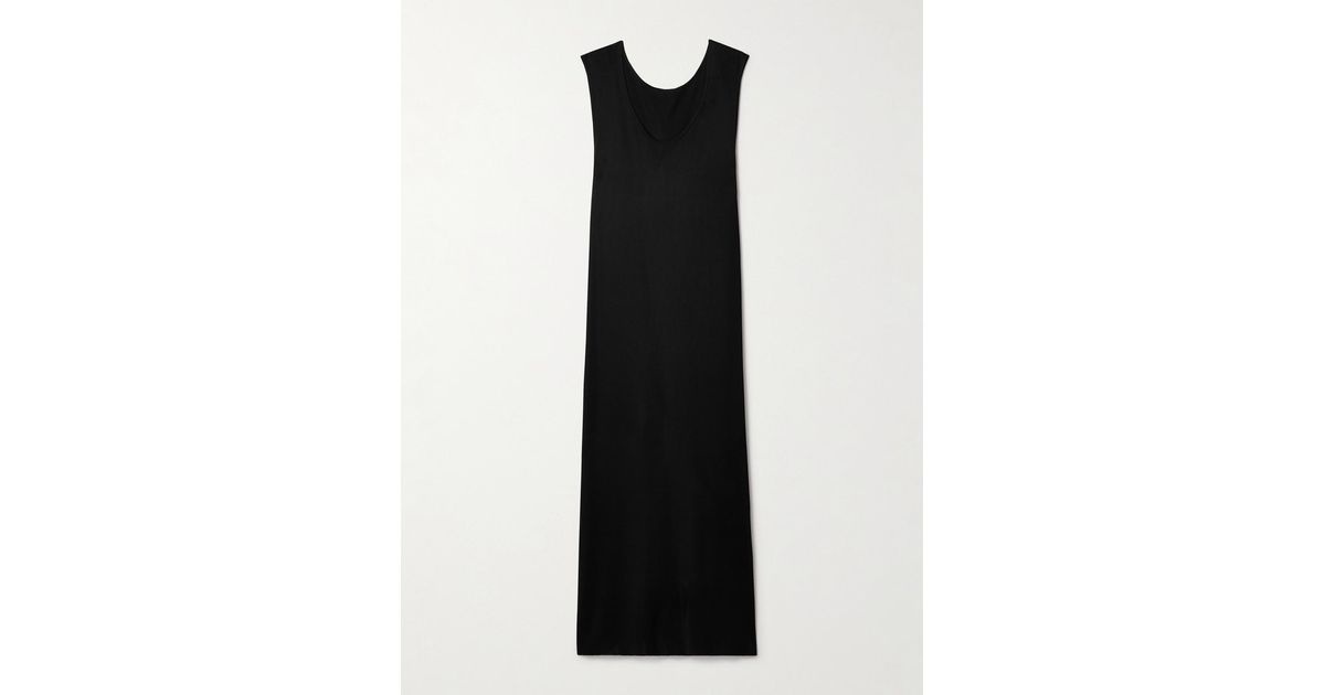 The Row Agla Stretch-Knit Maxi Dress in Black | Lyst