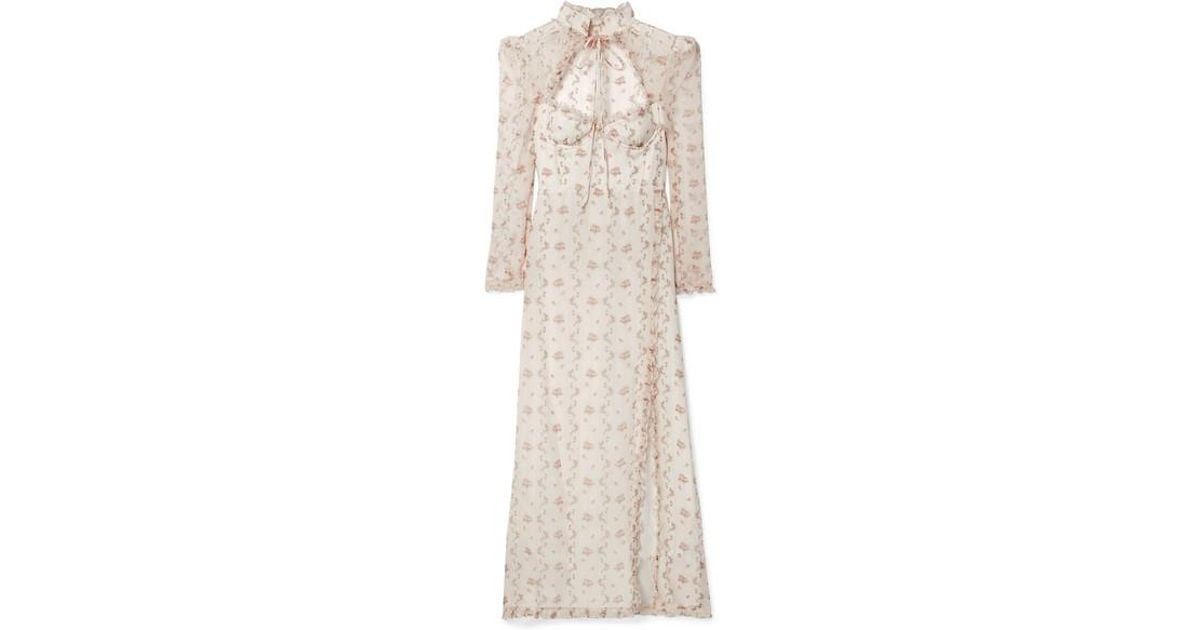 Brock Collection Olivia Ruffled Floral-print Silk-organza Maxi Dress in ...