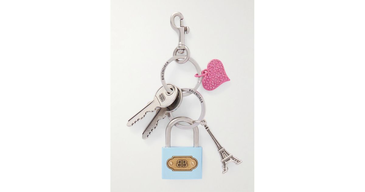 【関税＆送料込み】Balenciaga Keyring Padlock Balenciaga Padlock Charm Keyring | Silver | FARFETCH