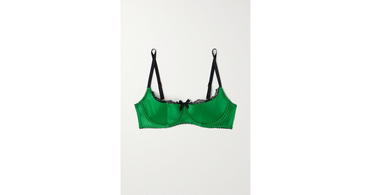 AGENT PROVOCATEUR Molly lace-trimmed stretch-silk satin underwired bra
