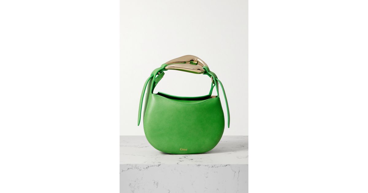 Chloé Kiss Small Leather Tote in Green | Lyst