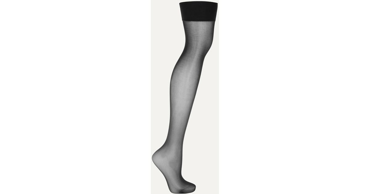 Wolford Individual 10 Denier Stayup Stockings in Black Lyst