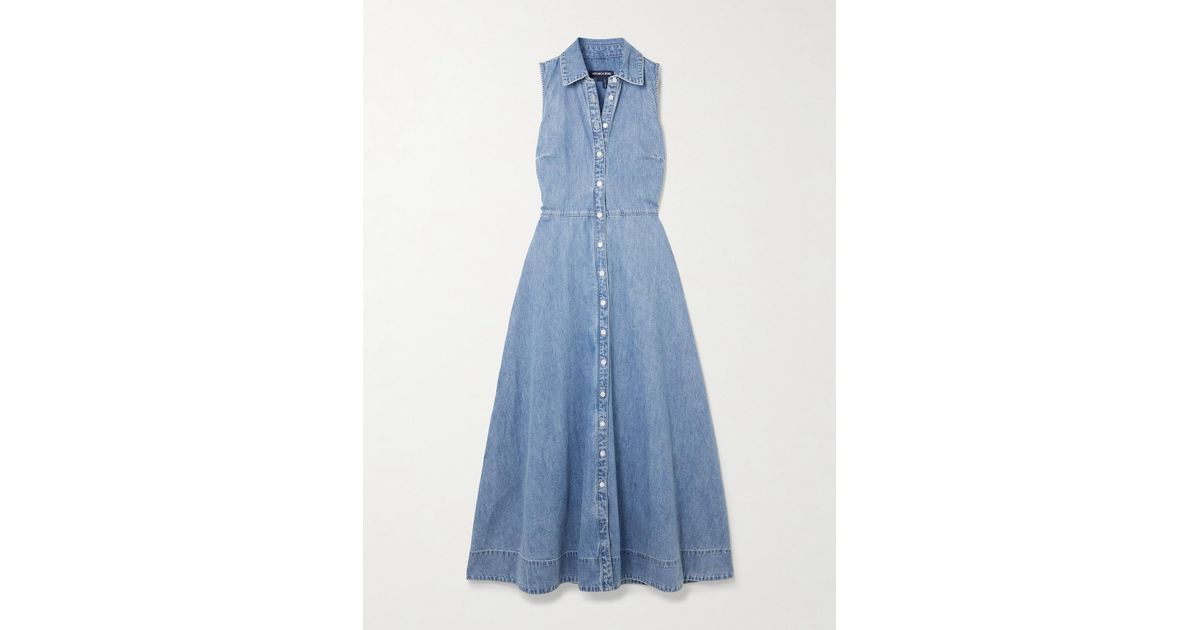 veronica beard fuller denim dress Fuller denim midi dress in blue - Veronica Beard