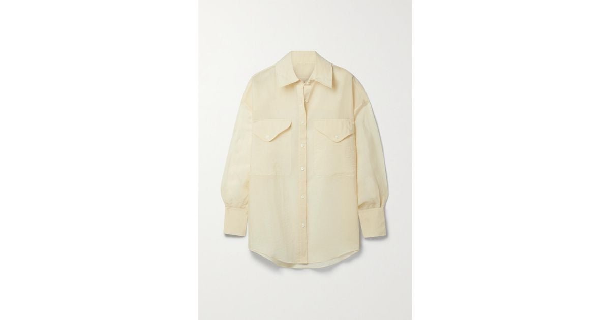 Khaite Birdie Oversized Silk-blend Organza Shirt in White | Lyst Canada