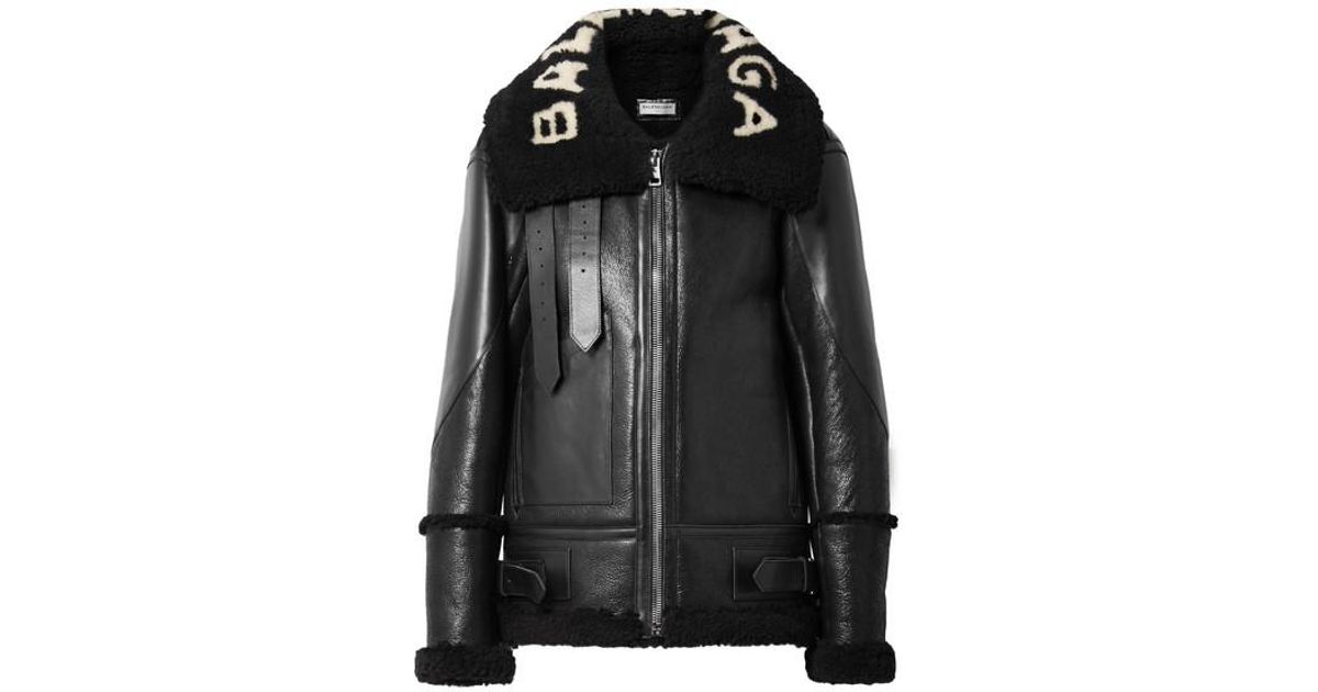 balenciaga shearling jacket mens
