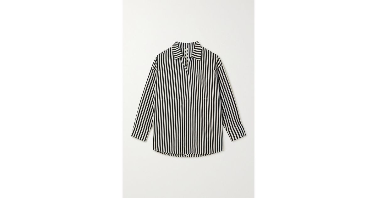TOVE James Striped Organic Cotton-poplin Shirt in Black | Lyst