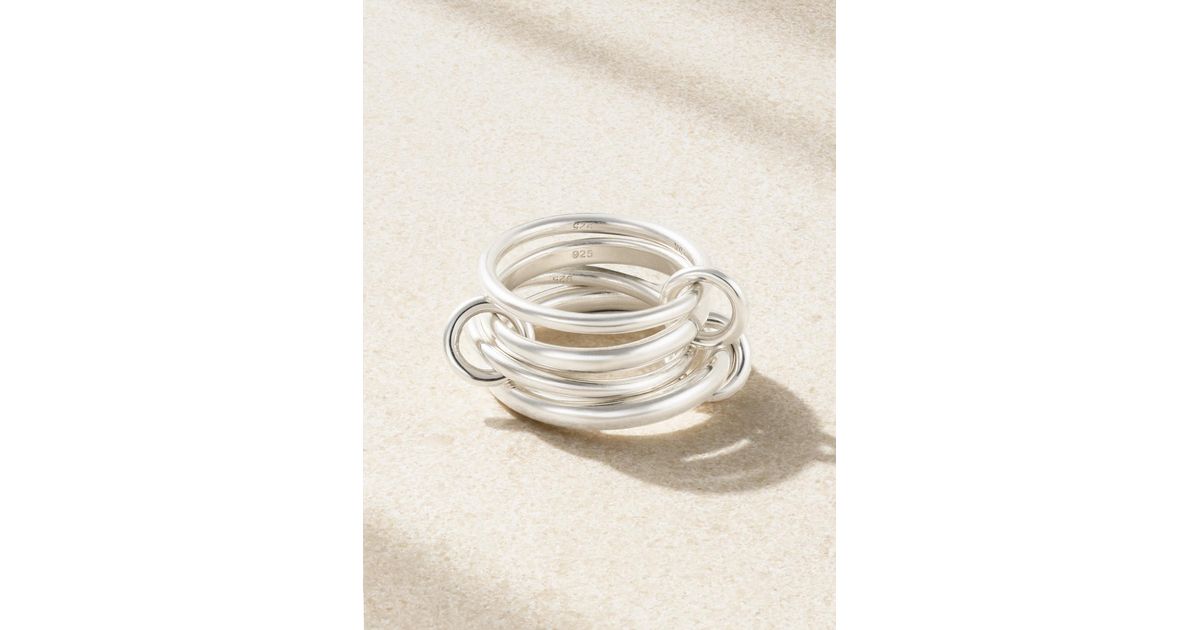 Four Rngs Spinelli Kilcollin Hyacinth Set Of Four Sterling Rings in Natural | Lyst UK