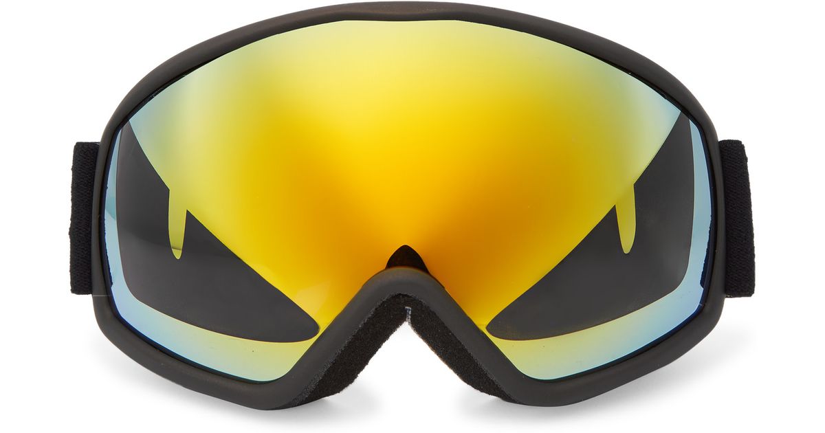 Fendi Synthetic Mirrored Ski Goggles in Black | Lyst