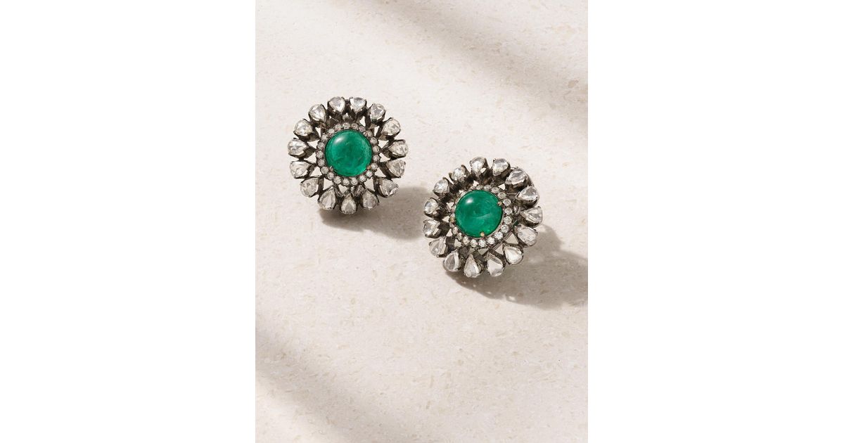 Emerald & 18k Gold Mini Rajasthan Drop Earrings main image 1