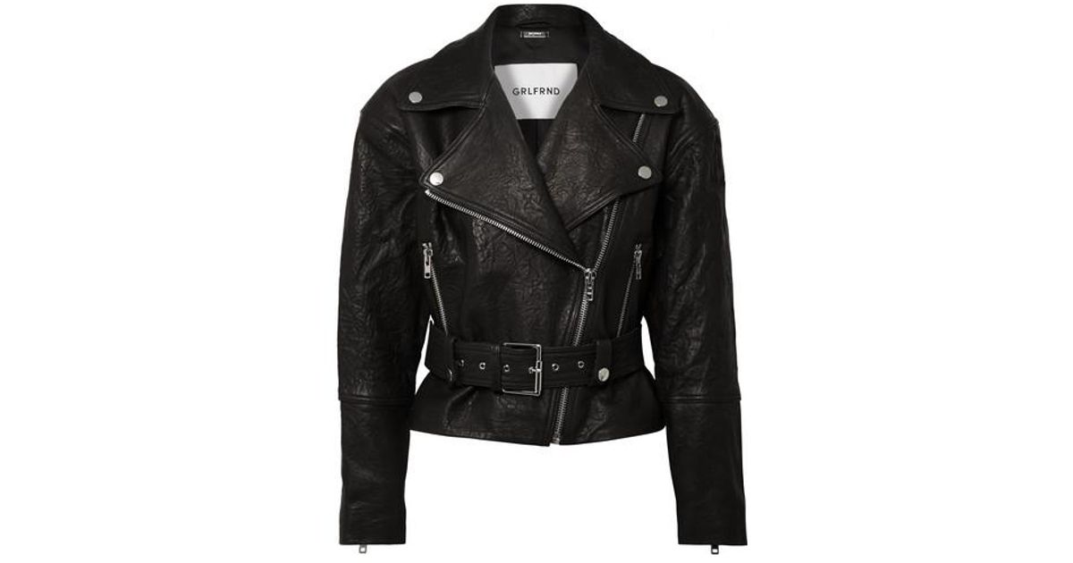 GRLFRND Charlie Leather Moto Jacket in Black - Save 67% - Lyst
