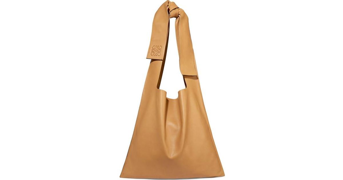 Loewe Bow Oversized Leather Shoulder Bag in Tan (Brown) - Lyst
