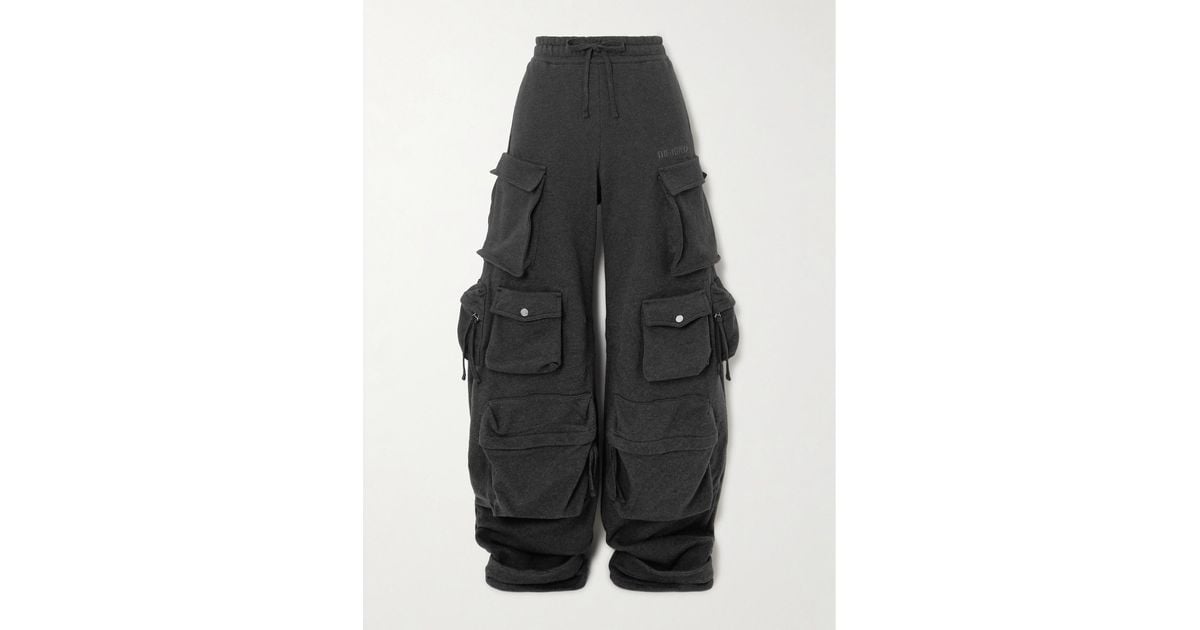 【The Attico】 Fernコットンスウェットパンツ The Attico Fern Cotton-Fleece Straight-Leg Pants in Gray | Lyst
