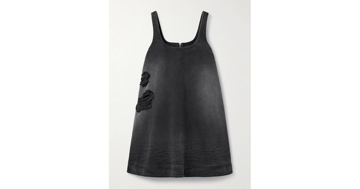 simone denim mini dress Simone Rocha A Line Denim Mini Dress | Blue | Size 10