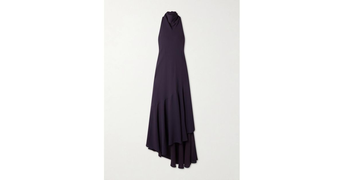 Alaa Open-Back Asymmetric Ribbed Jersey Maxi Dress in Blue | Lyst