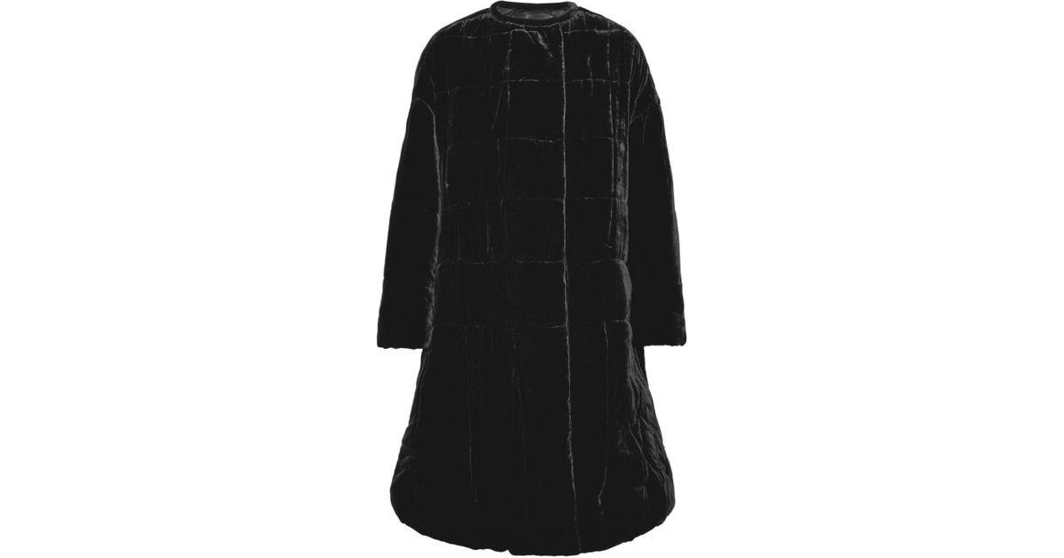 Isabel Marant Tao Oversized Velvet Coat in Black - Lyst