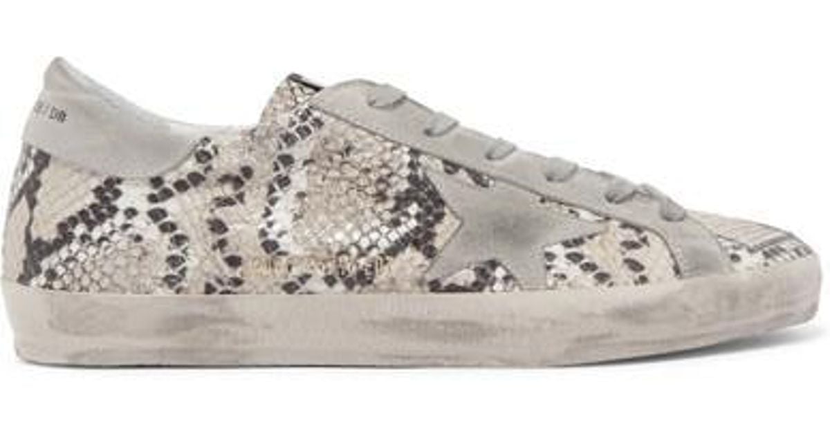 Golden Goose Superstar Distressed Snake-effect Leather And Suede ...