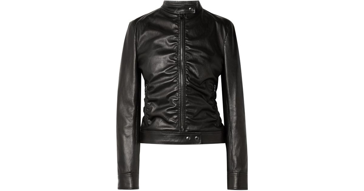 Lyst Tom Ford Ruched Leather Biker Jacket In Black