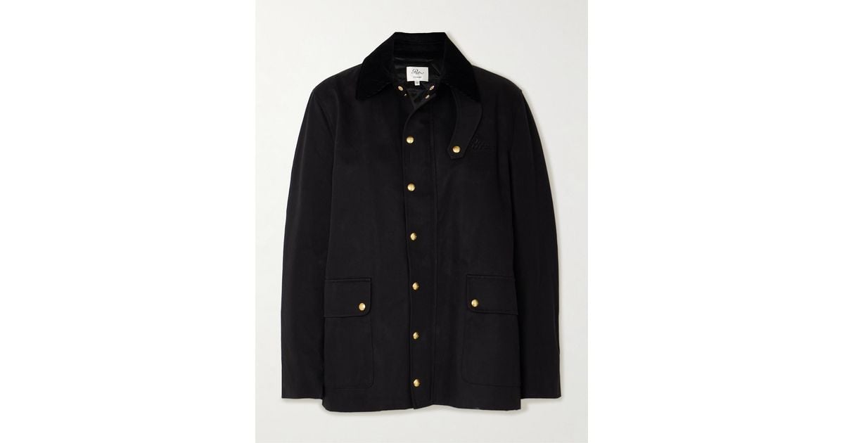 Frame Riz FRAME Ritz Paris Corduroy-Trimmed Embroidered Cotton-Twill Jacket in ...